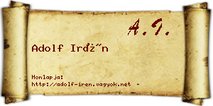 Adolf Irén névjegykártya